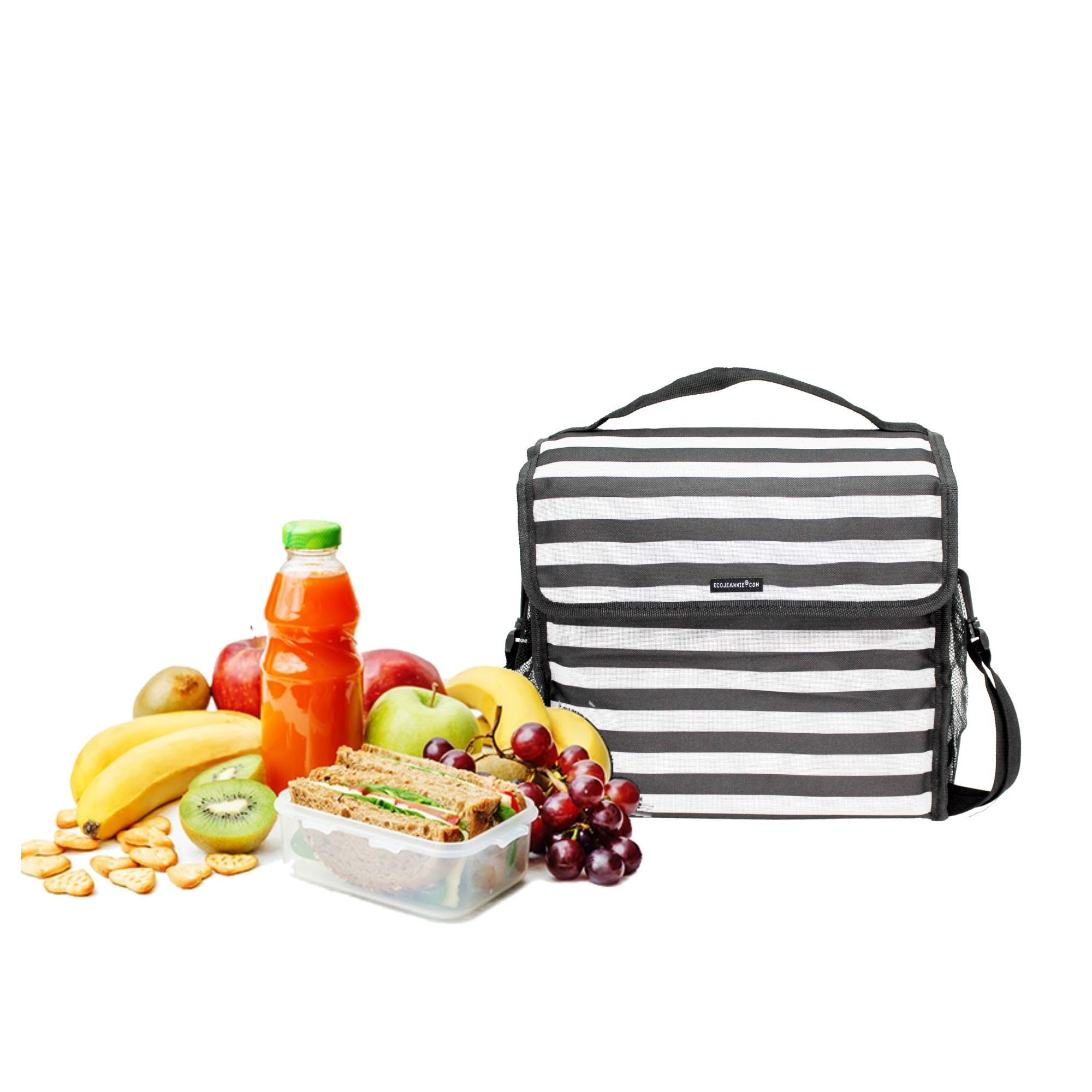 EcoJeannie Large Insulated Lunch Bag - Premium Reusable Cooler Tote for Hot and Cold Foods with Adjustable Shoulder Strap - Perfect Lunch Organizer for On-the-Go!