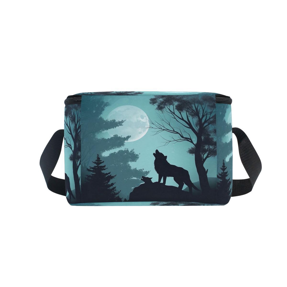 Nander Evening Moon Wolf Lunch Boxs Thermal Insulated Cooler Bags For Work Men Women