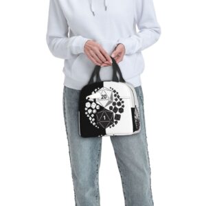 Dungeons And Dragons Yin Yang Lunch Bag Lunch Box Insulated Portable Tote Bags, Black, One Size