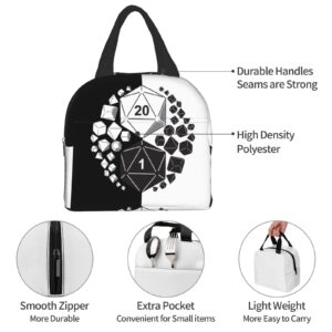 Dungeons And Dragons Yin Yang Lunch Bag Lunch Box Insulated Portable Tote Bags, Black, One Size