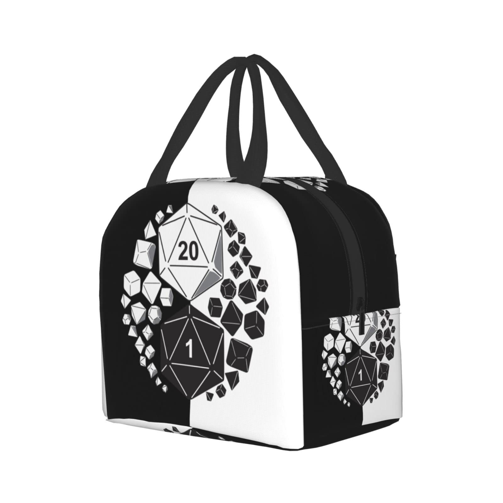 Dungeons And Dragons Yin Yang Lunch Bag Lunch Box Insulated Portable Tote Bags, Black, One Size