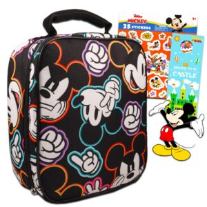 mickey mouse lunch bag for kids set - mickey school supplies bundle with mickey mouse lunch box, stickers, more | mickey mouse lunch bag