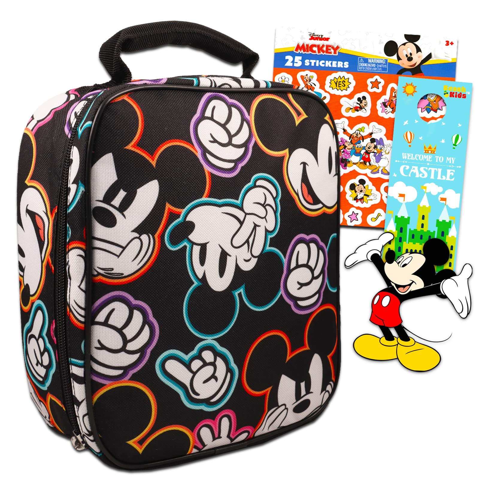 Mickey Mouse Lunch Bag for Kids Set - Mickey School Supplies Bundle with Mickey Mouse Lunch Box, Stickers, More | Mickey Mouse Lunch Bag