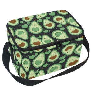 zzxxb avocado love heart insulated lunch bag cooler reusable lunch box school office travel picnic tote bag for women men kids