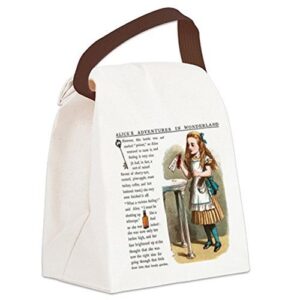 cafepress alice in wonderland drink me canvas lunch bag with strap handle