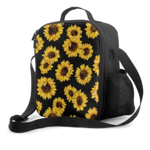 Harooni Sunflower Lunch Bag Oxford Cloth Waterproof Thick Insulation Bag Picnic Bag Large Portable Lunch Box Bag Frozen Bag Insulation Package