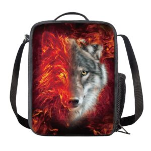 afpanqz heat insulated lunch bag reusable large capacity food storage tote bags with adjustable strap lunch box cool wolf food lunch bags
