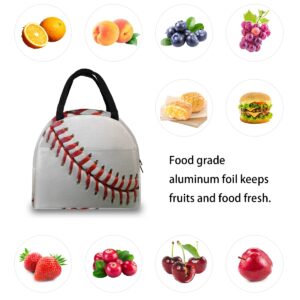 Insulated Lunch Bag for Women Men, 3D Baseball Stitch Tote Lunch Box for Adult Portable Reusable Cooler Meal Prep Organizer for Work Picnic Office Travel Beach