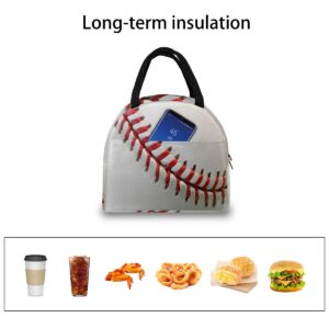 Insulated Lunch Bag for Women Men, 3D Baseball Stitch Tote Lunch Box for Adult Portable Reusable Cooler Meal Prep Organizer for Work Picnic Office Travel Beach