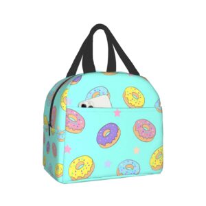 Donut Lunch Box Insulated Lunch Boxes Waterproof Lunch Bag Reusable Lunch Tote With Front Pocket For School Office Picnic