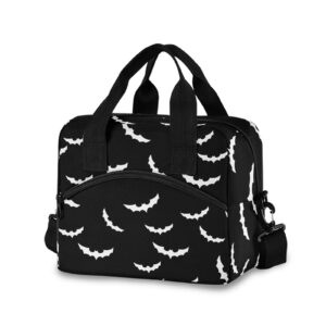 bats halloween lunch bags for women black lunch tote bag lunch box water-resistant thermal cooler bag lunch organizer for working picnic beach sporting