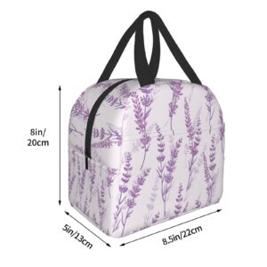 Carati Lavender Floral Purple Lunch Bag, Waterproof, Reusable, Durable