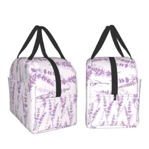 Carati Lavender Floral Purple Lunch Bag, Waterproof, Reusable, Durable