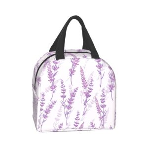 Carati Lavender Floral Purple Lunch Bag, Waterproof, Reusable, Durable