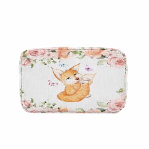 InterestPrint Custom Text Lunch Bag Cute Fox And Rabbit Personalized Name Lunchbox Tote Bag Gift for Daughter Niece Granddaughter Birthday