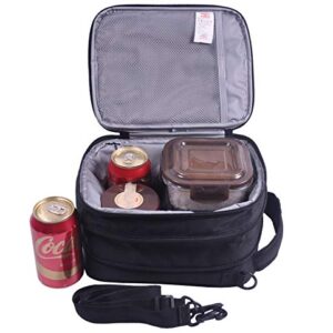 MIER Insulated Lunch Box Bag Expandable Lunch Pack for Men, Women, Kids, Black