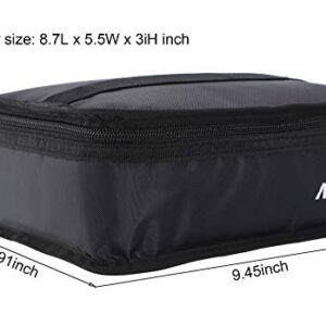 MIER Insulated Lunch Box Bag Expandable Lunch Pack for Men, Women, Kids, Black