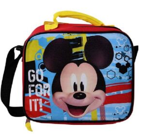 ff mickey lunch bag with strap, blue, small
