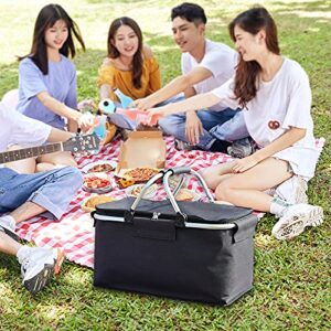 Yuyanbaibei Insulated Lunch Bag for Men and Women,(16.5 X 9 X 9") Lunch Box Water-resistant and Reusable, Insulated Lunch Box Soft Cooler Cooling Tote, for Lunch, Beach, and Picnic(light gray)