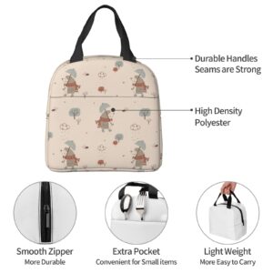 Lunch Bag Cute Hedgehog Insulated Lunch Box Back To School Reusable Bags Meal Portable Container Tote For Boys Girls Travel Work Picnic Boxes