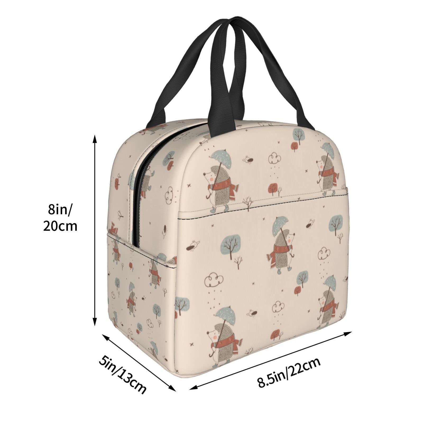 Lunch Bag Cute Hedgehog Insulated Lunch Box Back To School Reusable Bags Meal Portable Container Tote For Boys Girls Travel Work Picnic Boxes