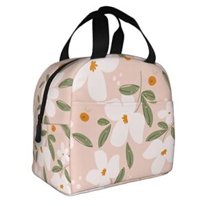 Lunch Bag Floral And Dot Shapes Insulated Lunch Box Back To School Reusable Bags Meal Portable Container Tote For Boys Girls Travel Work Picnic Boxes