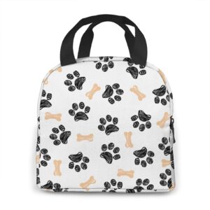 Dog Claw Doodle Warm Lunch Box Reusable Bento Bag Travel Bag Picnic Bags Shopping Bag for women men