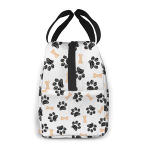 Dog Claw Doodle Warm Lunch Box Reusable Bento Bag Travel Bag Picnic Bags Shopping Bag for women men