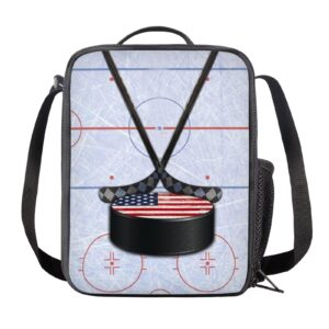 sannovo ice hockey 3d print school picnic container thermal lunch tote picnic thermal bag