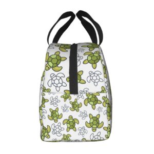 Lunch Bag Green Kawaii Turtle Insulated Lunch Box Teen School Reusable Bags Meal Portable Container Tote For Boys Girls Travel Work Picnic Boxes