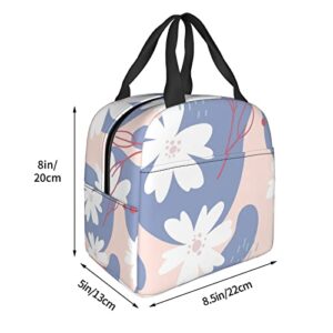 Lunch Bag Abstract Floral Insulated Lunch Box Teen School Reusable Bags Meal Portable Container Tote For Boys Girls Travel Work Picnic Boxes