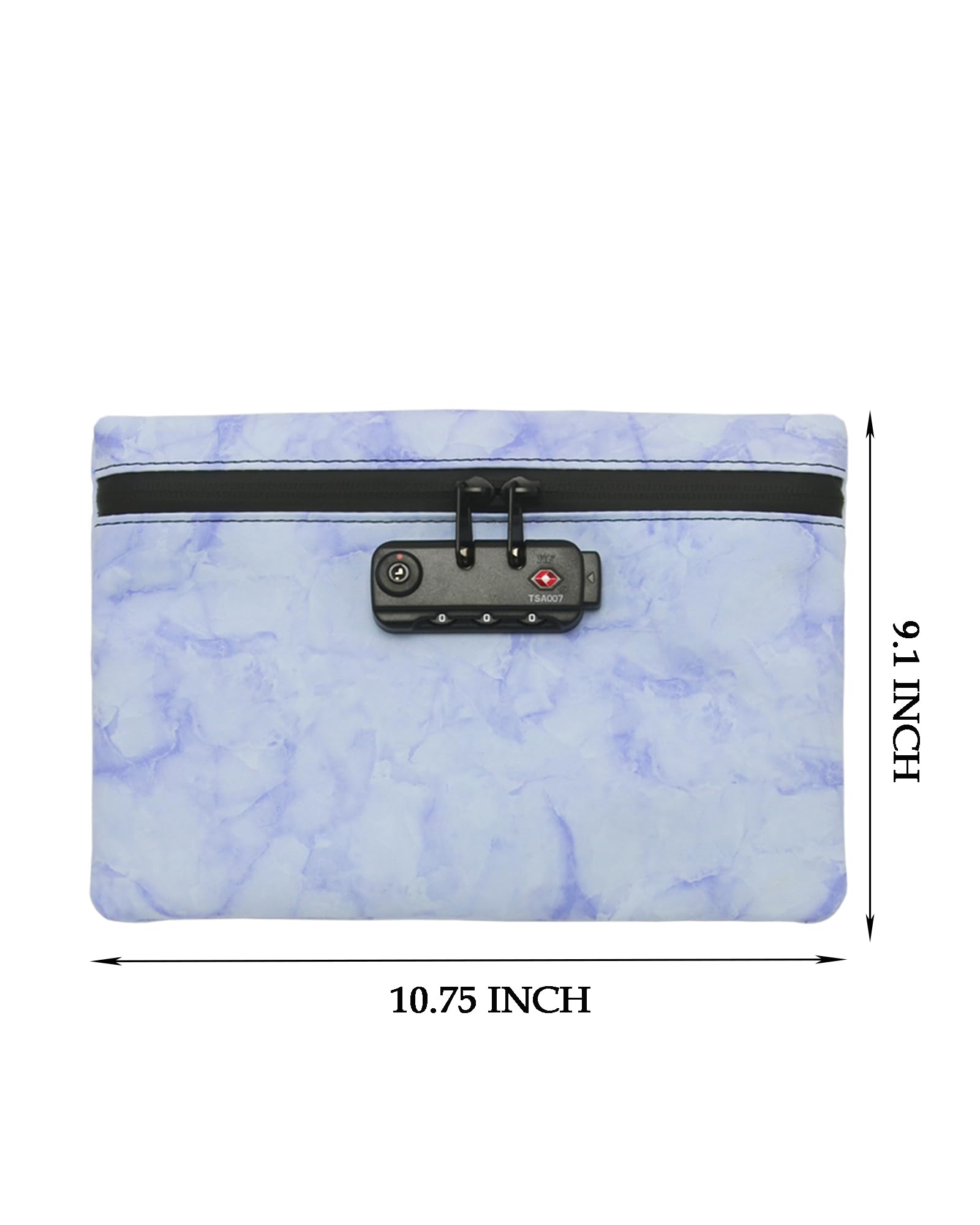 GEEDUD Money Bag with Lock, 9.7x6.8" Durable Money Pouch Smell Proof Bag for Cash, Bank Deposits, Passports, Notary Supplies, Medicine, and Valuables Storage Bag (Marble Purple)