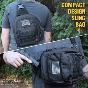 DBTAC Tactical Concealed Carry Sling Bag (Tan) + Tactical Lunch Bag (Tan), Durable Material with adjustable shoulder strap, Multi-functional Design