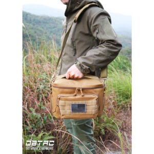 DBTAC Tactical Concealed Carry Sling Bag (Tan) + Tactical Lunch Bag (Tan), Durable Material with adjustable shoulder strap, Multi-functional Design