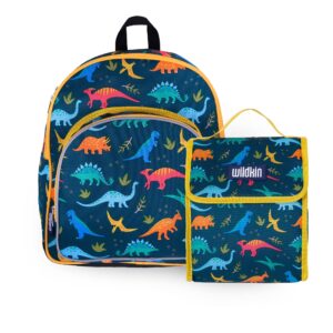 wildkin 12 inch backpack bundle with insulated lunch bag (jurassic dinosaurs)