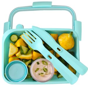 curver to go lunchbox + cutlery & accessories bpa free (blue, rectangle-1,2l)