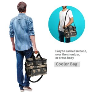 WELLDAY Lunch Bag Vintage World Map Pattern Insulated Cooler Reusable Lunch Box with Shoulder Strap for Picnic Hiking