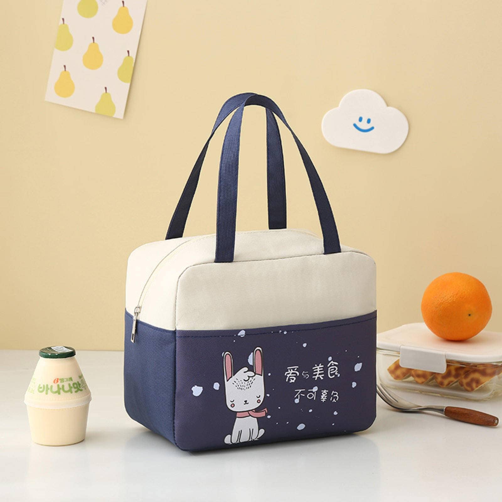 NA Lunch Box Bag Japanese Handbag Work Thickened and Large-Capacity Aluminum foil Insulation Bag Simple Rice Bag Insulation Lunch Bag