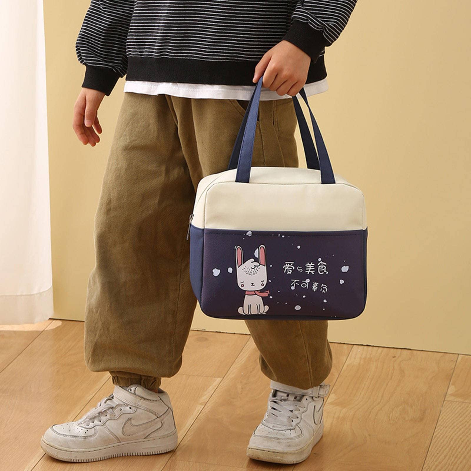 NA Lunch Box Bag Japanese Handbag Work Thickened and Large-Capacity Aluminum foil Insulation Bag Simple Rice Bag Insulation Lunch Bag