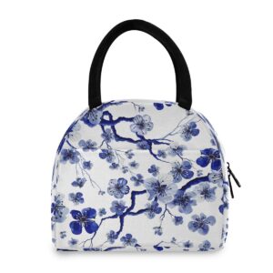 auuxva lunch bag cherry blossom lunch box ice cooler insulated portable zipper tote handbag for men women boys girls