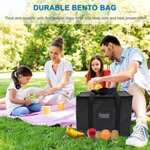 CUBTOL Large Camping Warmer for Transport Jumbo Carrier Reusable Travel Portable Restaurant Beverage Black Insulated Shopping Soft Grocery and Collapsible Picnic Lunch Tote Food Bag