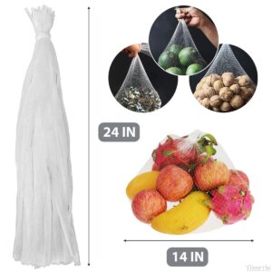 100Pcs Reusable Grocery Bags - Mesh Drawstring Bag Fruit and Vegetable Storage Plastic Mesh Produce Bags Onion Bag Reusable Produce Bags Mesh Bags - Onion and Potato Storage Bags Drawstring Bags