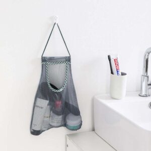 Reusable Mesh Bag, Portable Grocery Bags, Washable Hanging Storage Bags, Organizer Shopping Handbag for Fruit, Garlic, Onion, Potato(Blue)