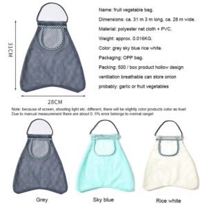 Reusable Mesh Bag, Portable Grocery Bags, Washable Hanging Storage Bags, Organizer Shopping Handbag for Fruit, Garlic, Onion, Potato(Blue)