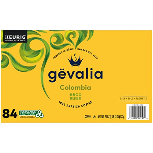 Gevalia Colombia K-Cup Coffee Pods, for a Keto and Low Carb Lifestyle (84 ct Box)