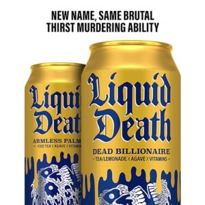 Liquid Death Iced Black Tea/Lemonade, Dead Billionaire (aka Armless Palmer) 19.2oz King Size Cans (8-Pack)