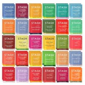 blue ribbon, stash tea bags sampler assortment box (52 count) 30 different flavors gifts for her him women men mom dad friends coworkers family
