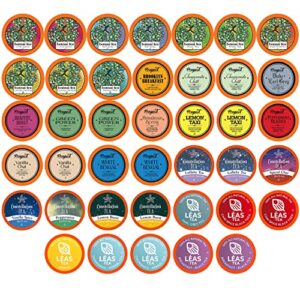 two rivers assorted tea sampler variety pack for keurig k-cup brewers, 40 count