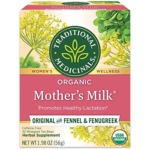 Traditional Medicinals Tea, Organic Mother's Milk, Promotes Healthy Lactation, Breastfeeding Support, 32 Tea Bags