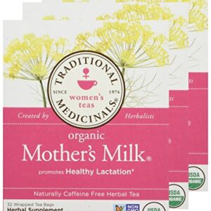 Traditional Medicinals Tea, Organic Mother's Milk, Promotes Healthy Lactation, Breastfeeding Support, 32 Tea Bags